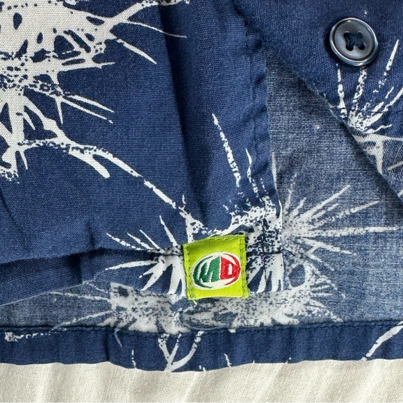 Mountain Dew Button Down Shirt Short Sleeve Blue Lightning Electric Hawaiian M - Picture 6 of 8